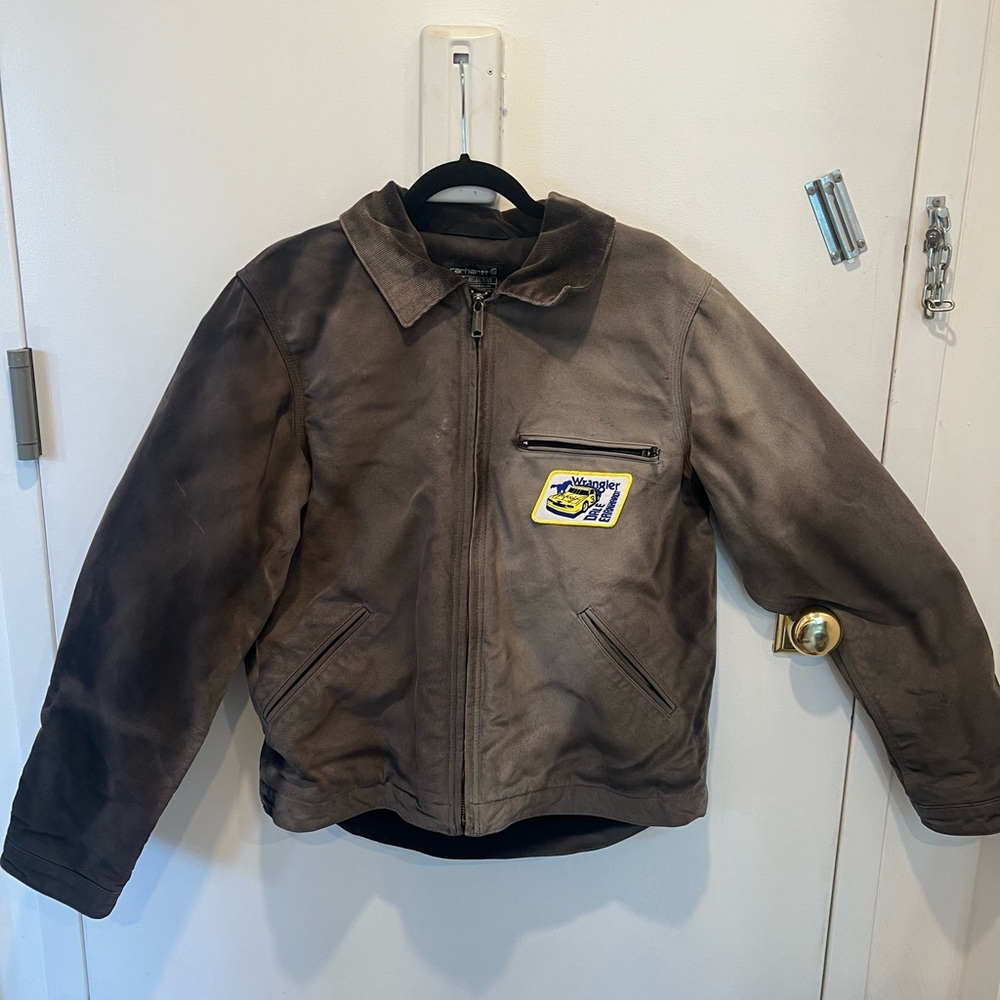Carhartt Dark Brown Jacket with Logo Patch. One of a kind